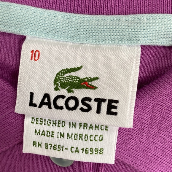 Lacoste girls purple polo shirt - Picture 5 of 7